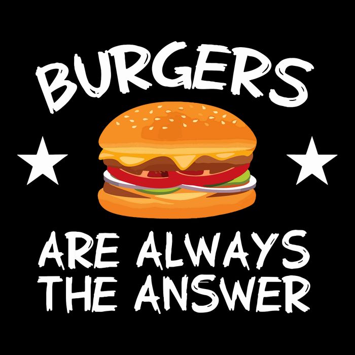 Burgers Are Always The Answer Funny Hamburger Lover Drawstring Bag