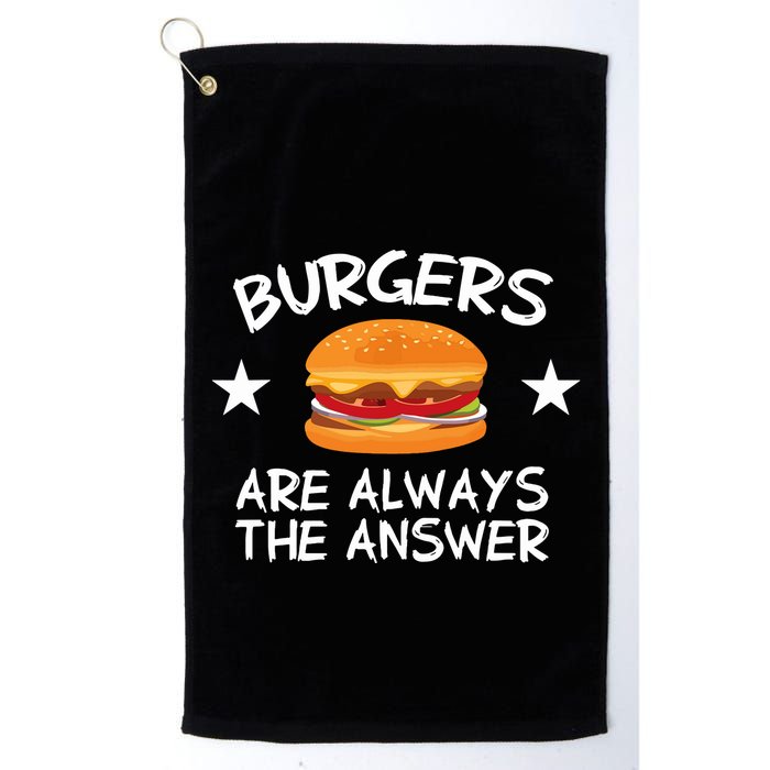 Burgers Are Always The Answer Funny Hamburger Lover Golf Towel