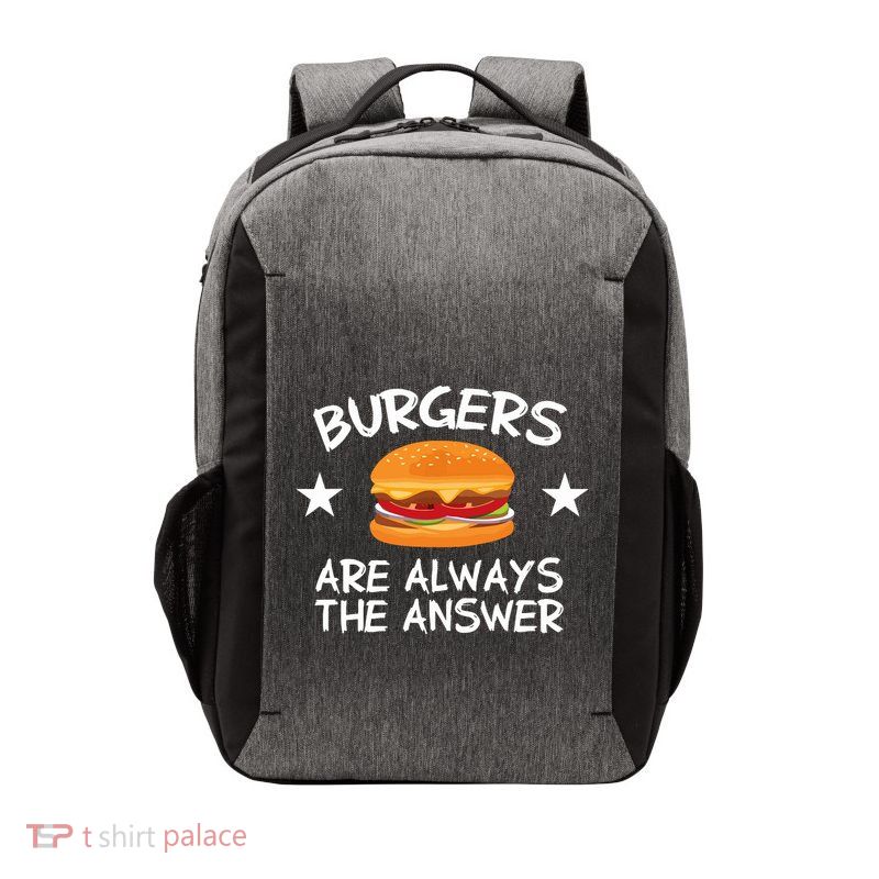 Burgers Are Always The Answer Funny Hamburger Lover Vector Backpack