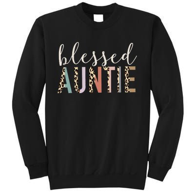 Blessed Auntie Aunt Cute Leopard Print Sweatshirt