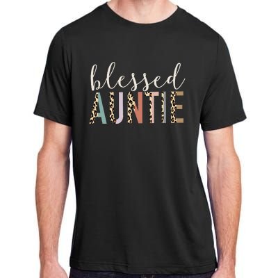 Blessed Auntie Aunt Cute Leopard Print Adult ChromaSoft Performance T-Shirt