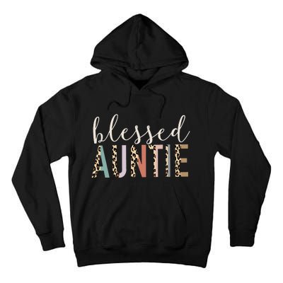 Blessed Auntie Aunt Cute Leopard Print Tall Hoodie