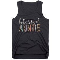 Blessed Auntie Aunt Cute Leopard Print Tank Top