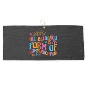 Behavior Analyst All Behavior Is A Form Of Communication Large Microfiber Waffle Golf Towel