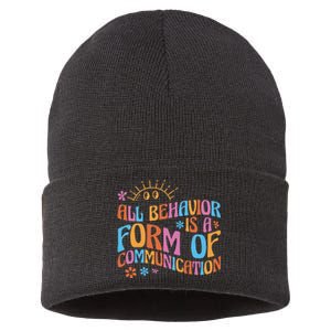 Behavior Analyst All Behavior Is A Form Of Communication Sustainable Knit Beanie