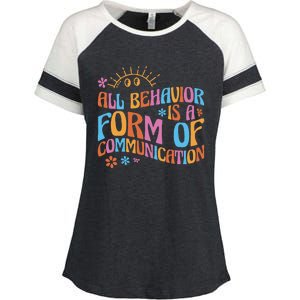 Behavior Analyst All Behavior Is A Form Of Communication Enza Ladies Jersey Colorblock Tee