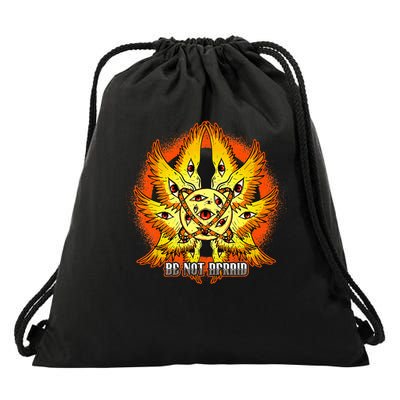 Biblically Accurate Angel Meme Ophanim Be Not Afraid Drawstring Bag