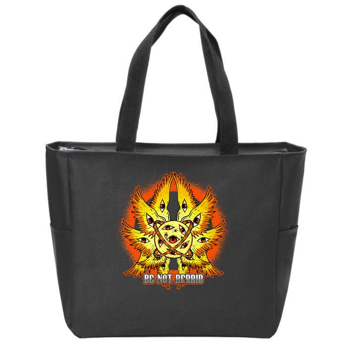 Biblically Accurate Angel Meme Ophanim Be Not Afraid Zip Tote Bag