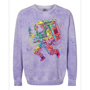 Boombox Astronaut And Teens Graphic Cute Gift Colorblast Crewneck Sweatshirt