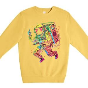 Boombox Astronaut And Teens Graphic Cute Gift Premium Crewneck Sweatshirt