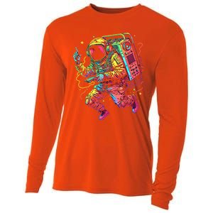 Boombox Astronaut And Teens Graphic Cute Gift Cooling Performance Long Sleeve Crew