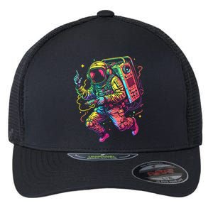 Boombox Astronaut And Teens Graphic Cute Gift Flexfit Unipanel Trucker Cap