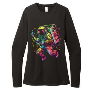 Boombox Astronaut And Teens Graphic Cute Gift Womens CVC Long Sleeve Shirt