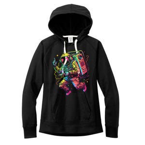 Boombox Astronaut And Teens Graphic Cute Gift Women's Fleece Hoodie