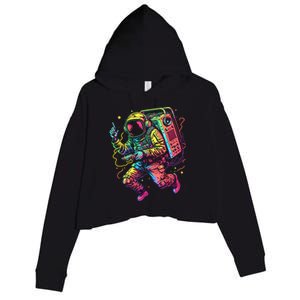 Boombox Astronaut And Teens Graphic Cute Gift Crop Fleece Hoodie