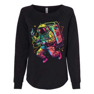 Boombox Astronaut And Teens Graphic Cute Gift Womens California Wash Sweatshirt