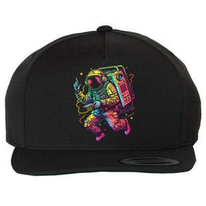 Boombox Astronaut And Teens Graphic Cute Gift Wool Snapback Cap