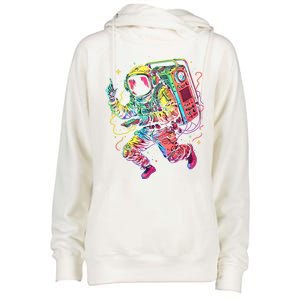 Boombox Astronaut And Teens Graphic Cute Gift Womens Funnel Neck Pullover Hood