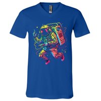 Boombox Astronaut And Teens Graphic Cute Gift V-Neck T-Shirt