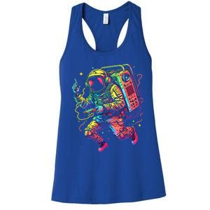 Boombox Astronaut And Teens Graphic Cute Gift Women's Racerback Tank