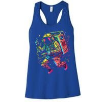 Boombox Astronaut And Teens Graphic Cute Gift Women's Racerback Tank