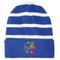 Boombox Astronaut And Teens Graphic Cute Gift Striped Beanie with Solid Band