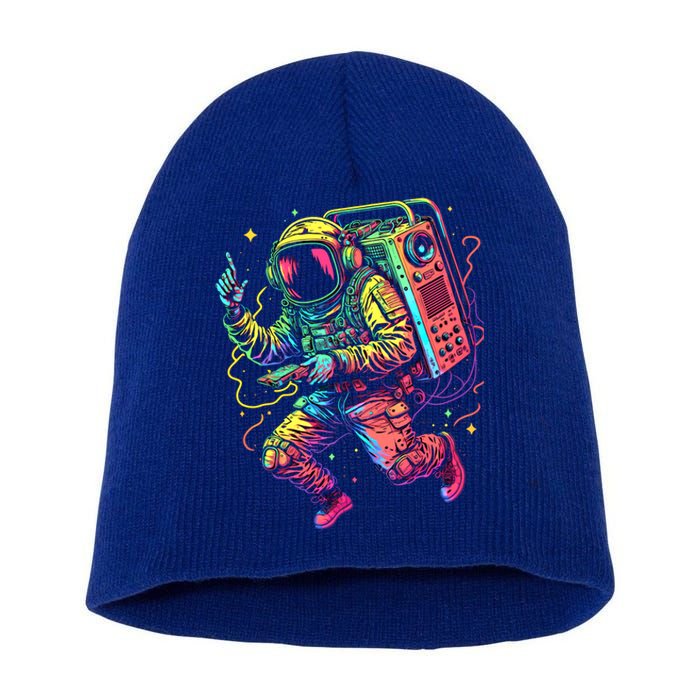 Boombox Astronaut And Teens Graphic Cute Gift Short Acrylic Beanie