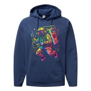 Boombox Astronaut And Teens Graphic Cute Gift Performance Fleece Hoodie