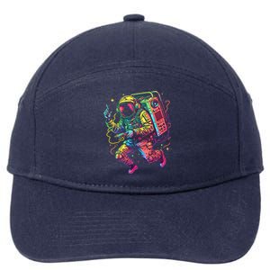 Boombox Astronaut And Teens Graphic Cute Gift 7-Panel Snapback Hat