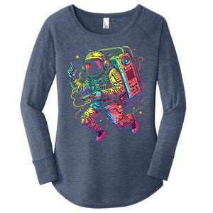 Boombox Astronaut And Teens Graphic Cute Gift Women's Perfect Tri Tunic Long Sleeve Shirt