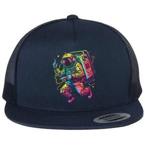 Boombox Astronaut And Teens Graphic Cute Gift Flat Bill Trucker Hat