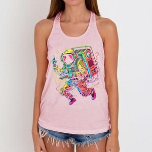 Boombox Astronaut And Teens Graphic Cute Gift Women's Knotted Racerback Tank