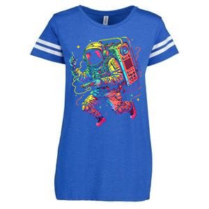 Boombox Astronaut And Teens Graphic Cute Gift Enza Ladies Jersey Football T-Shirt