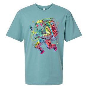 Boombox Astronaut And Teens Graphic Cute Gift Sueded Cloud Jersey T-Shirt