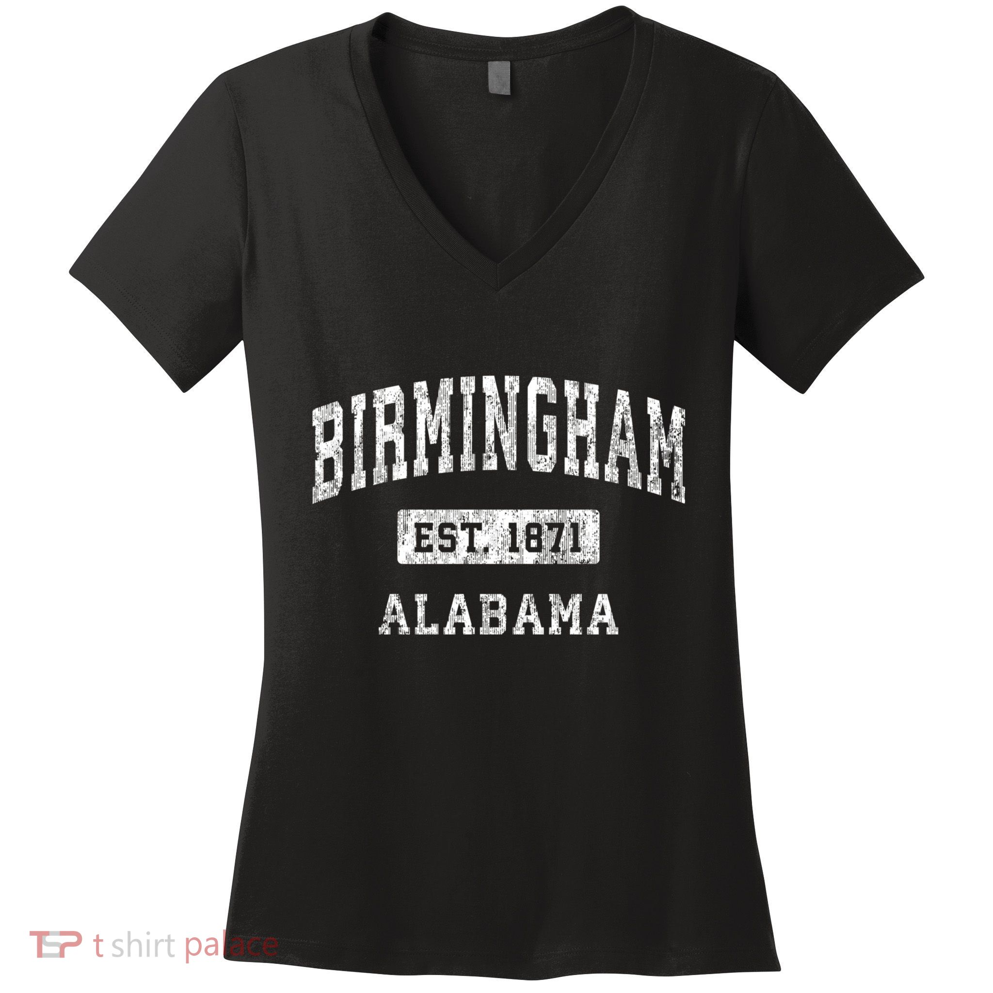 Birmingham Alabama Al Vintage Established Sports Design Women's V-Neck T-Shirt