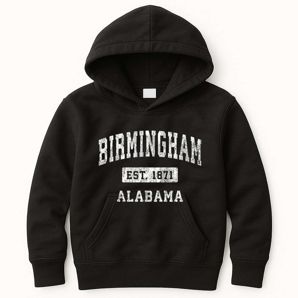 Birmingham Alabama Al Vintage Established Sports Design Kids Hoodie