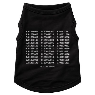 Binary Alphabet Abc + Numbers In Binary Code Doggie Tank