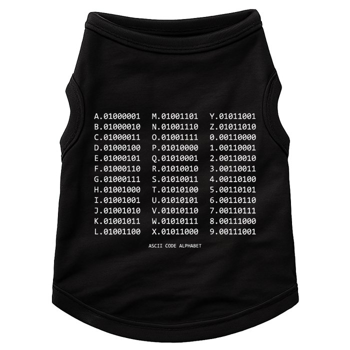 Binary Alphabet Abc + Numbers In Binary Code Doggie Tank