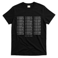 Binary Alphabet Abc + Numbers In Binary Code T-Shirt
