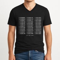 Binary Alphabet Abc + Numbers In Binary Code V-Neck T-Shirt