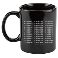 Binary Alphabet Abc + Numbers In Binary Code 11oz C Handle Ceramic Mug