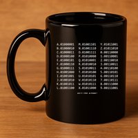 Binary Alphabet Abc + Numbers In Binary Code 11oz C Handle Ceramic Mug