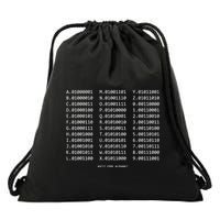 Binary Alphabet Abc + Numbers In Binary Code Drawstring Bag