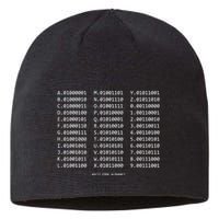Binary Alphabet Abc + Numbers In Binary Code Sustainable Beanie