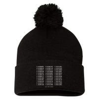 Binary Alphabet Abc + Numbers In Binary Code Pom Pom 12in Knit Beanie