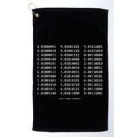 Binary Alphabet Abc + Numbers In Binary Code Golf Towel