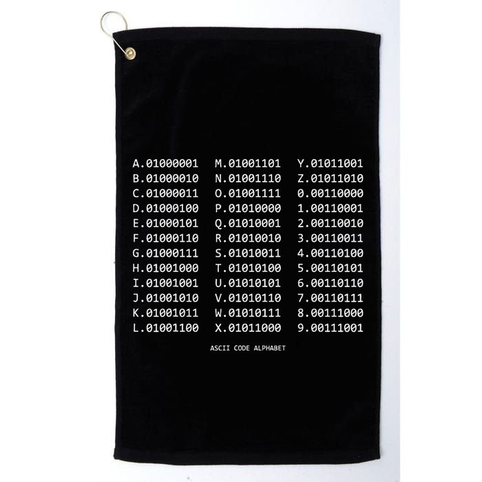 Binary Alphabet Abc + Numbers In Binary Code Golf Towel
