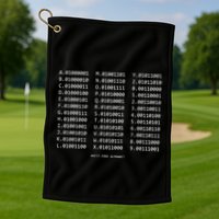 Binary Alphabet Abc + Numbers In Binary Code Golf Towel