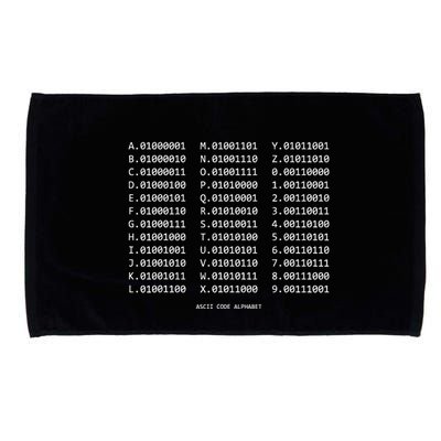 Binary Alphabet Abc + Numbers In Binary Code Microfiber Hand Towel