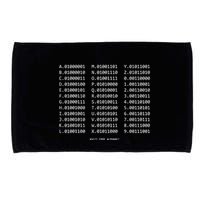 Binary Alphabet Abc + Numbers In Binary Code Microfiber Hand Towel